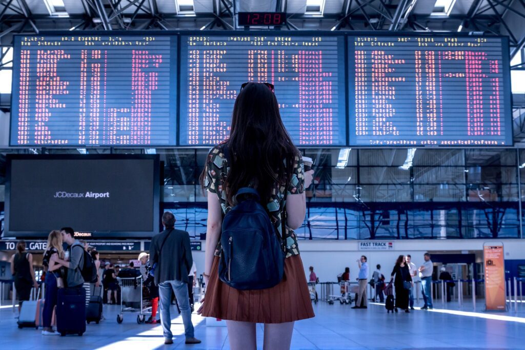 A woman at an airport